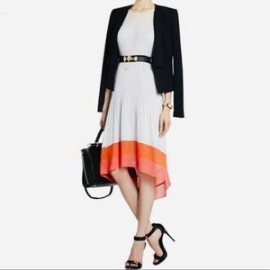 BCBG 😍 “Alicia” silk high low pleated skirt dress